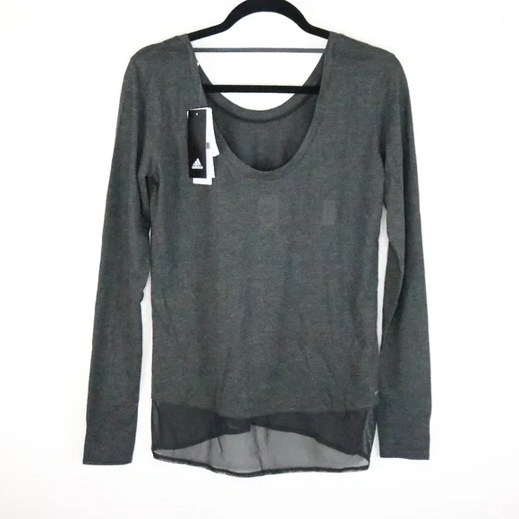 ADIDAS Charcoal Long Sleeve Coverup Climate Technology Gray - Size XS - Picture 6 of 6
